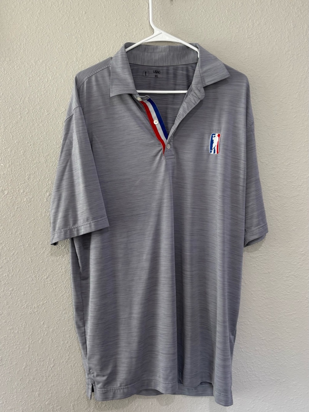 U Suck at Golf "Amateur Golf Tour" Polo Shirt Men's XL Gray Performance